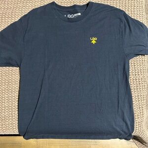 LRG Men's Dark Blue Tee with Yellow Logo